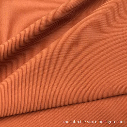 Polyester Spandex Stretch Fabric Rib Knit Fabric